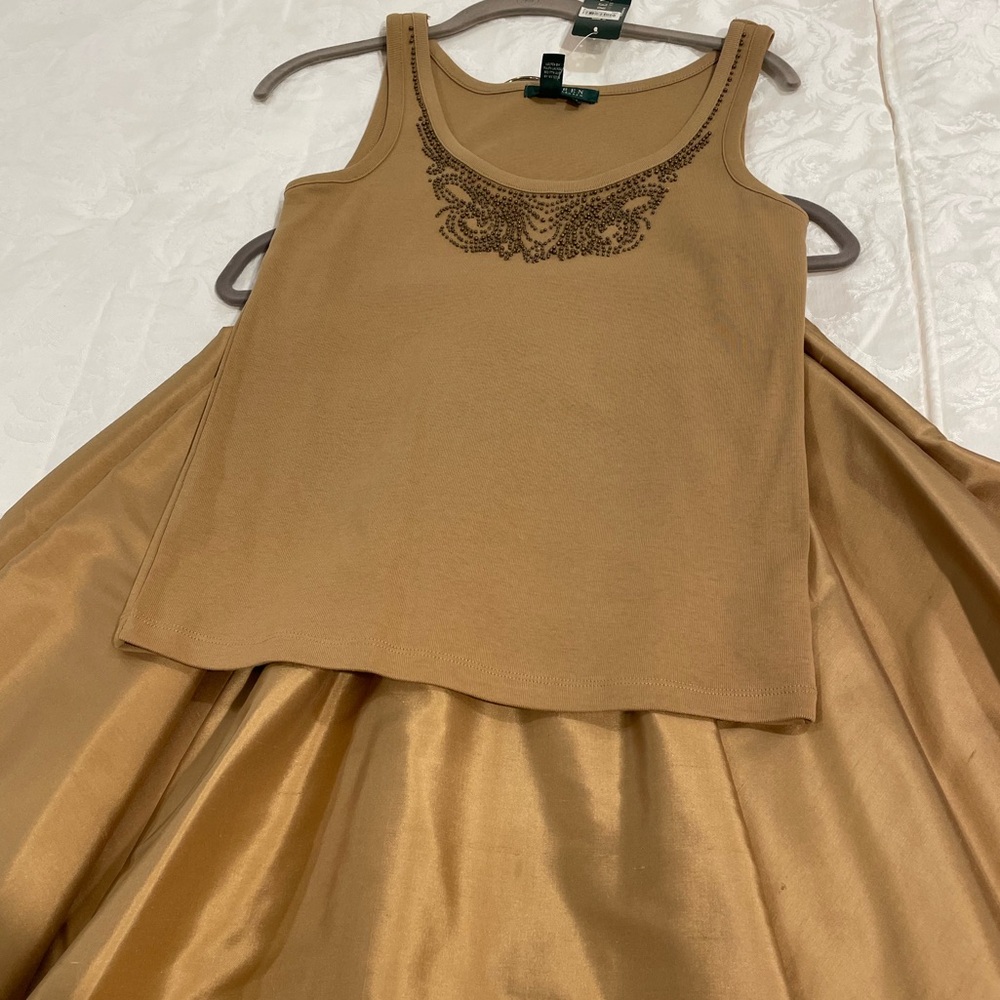 Elegant Ralph Lauren Silk Skirt Set